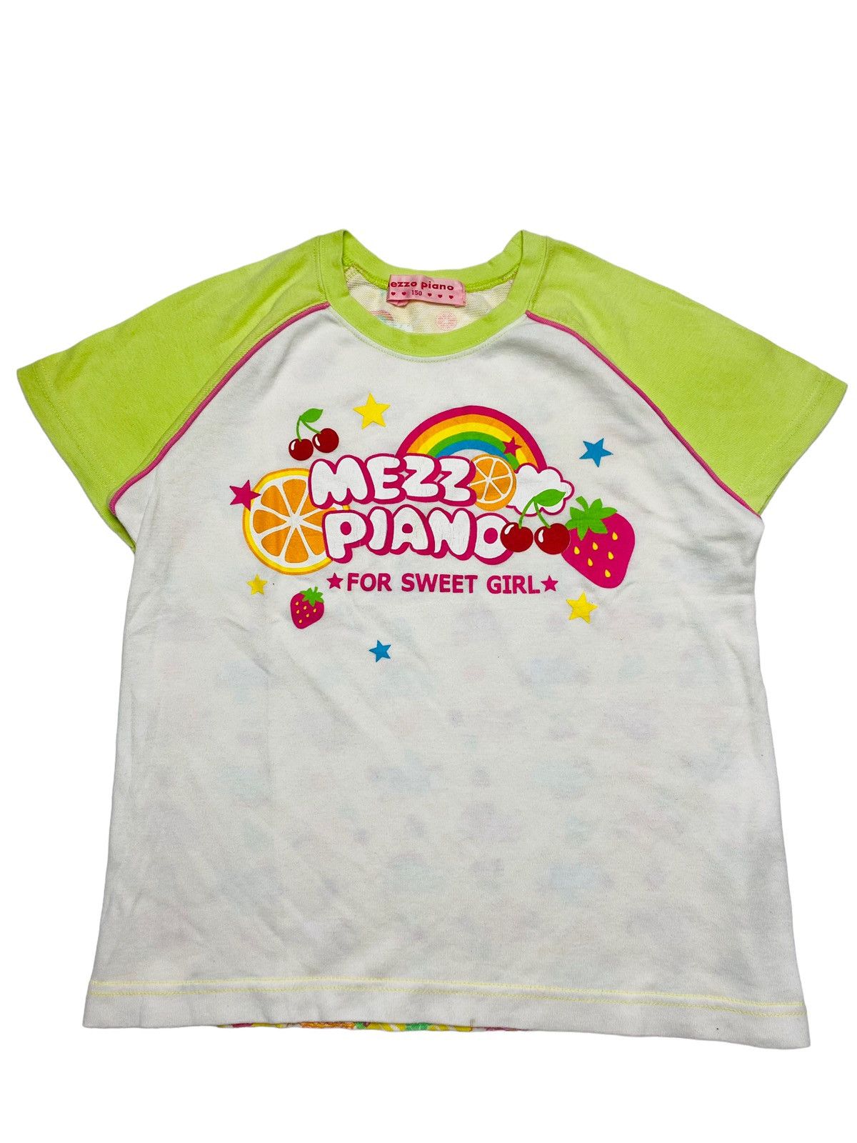 image of 2000S Mezzo Piano - For Sweet Girl Baby Tee in White Gree, Women's (Size Small)