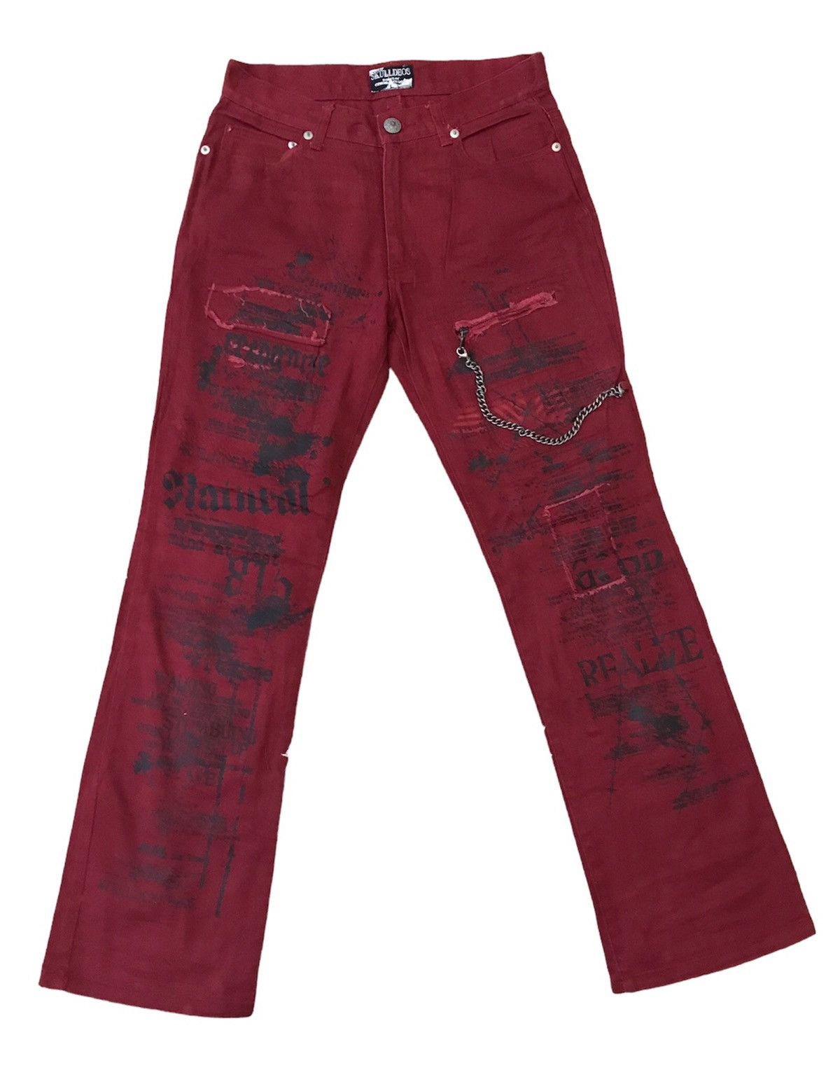 Japanese Brand skull punk jeans distresss bootcut Size US 31 - 1 Thumbnail