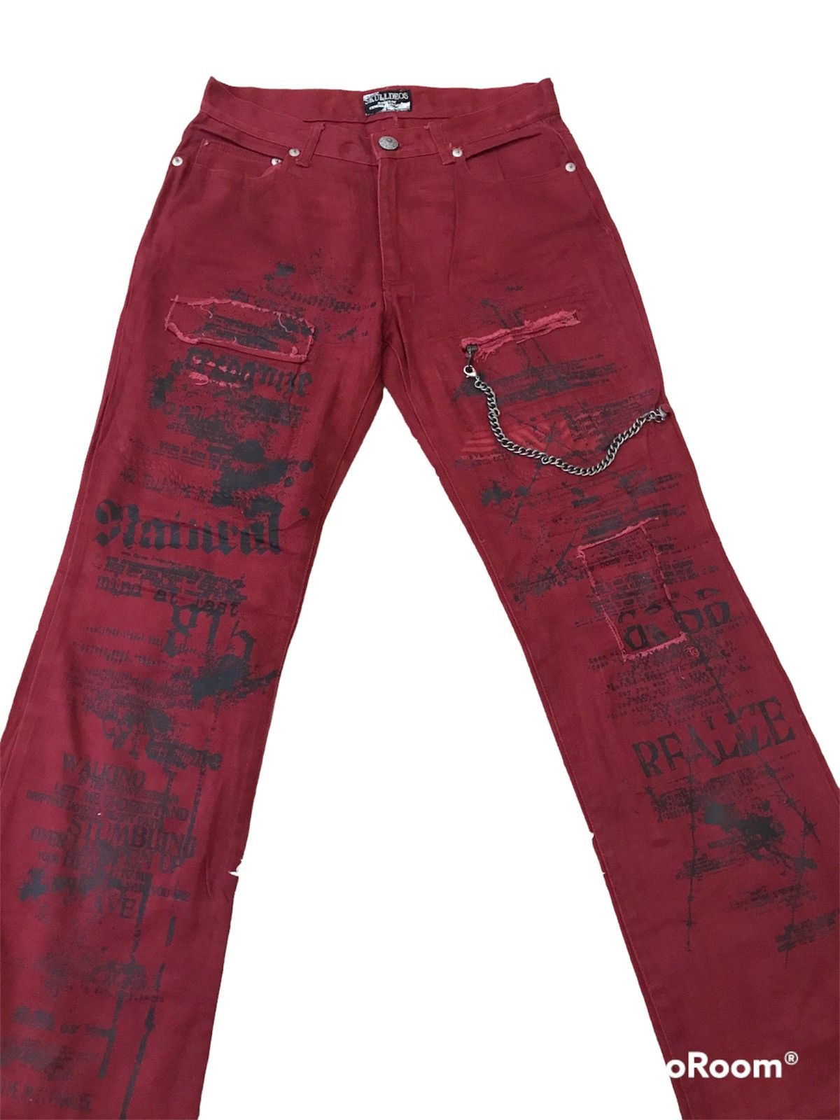 Japanese Brand skull punk jeans distresss bootcut Size US 31 - 2 Thumbnail