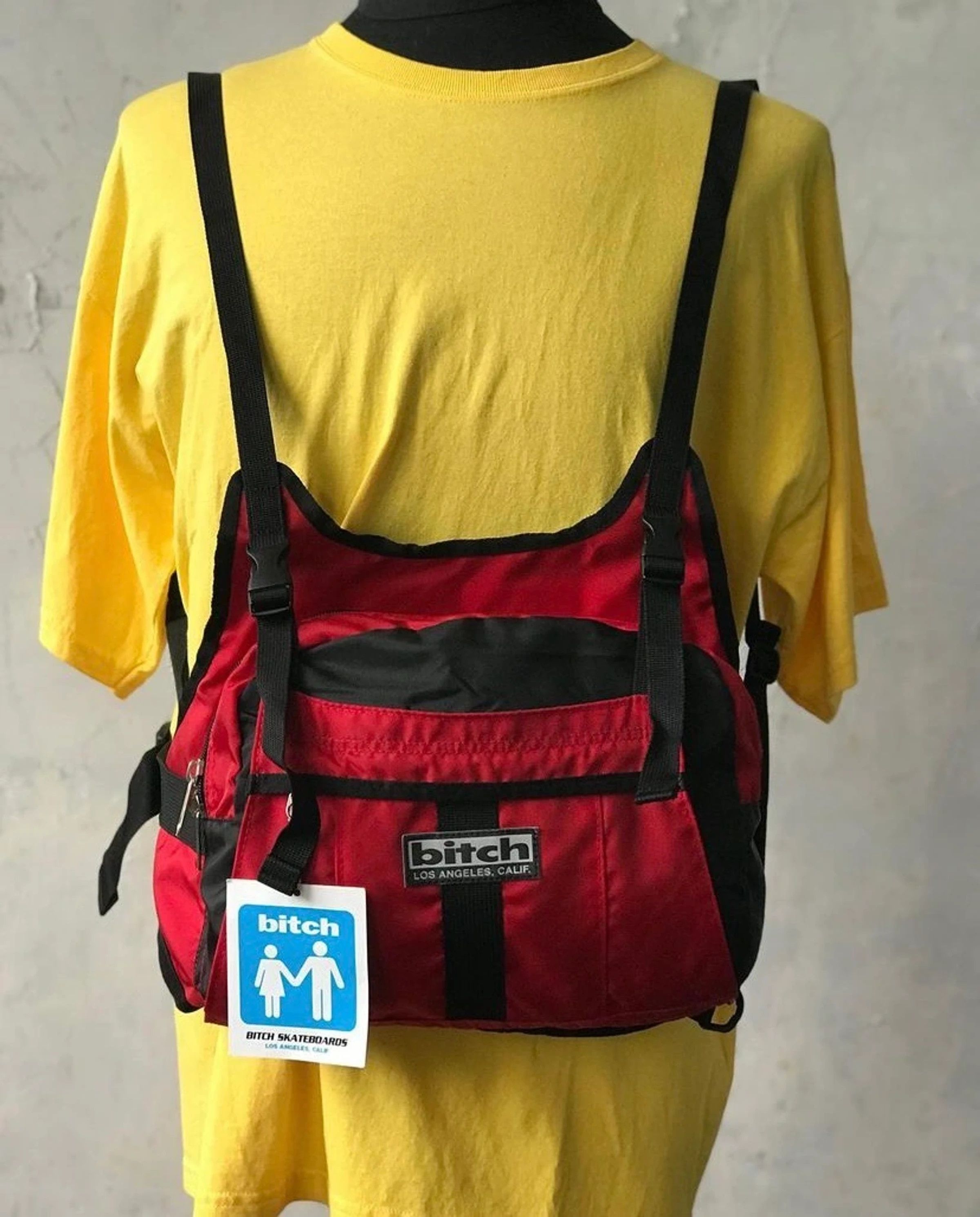 image of Girl Skateboards x Skategang Vintage Bitch Skateboards Cross Body Bag in Red, Men's
