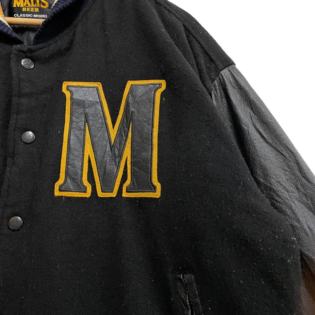 Japanese Brand 💥 80s MALT BEER COLLAGE EMBROIDERY VARSITY JACKET Size US M / EU 48-50 / 2 - 7 Thumbnail
