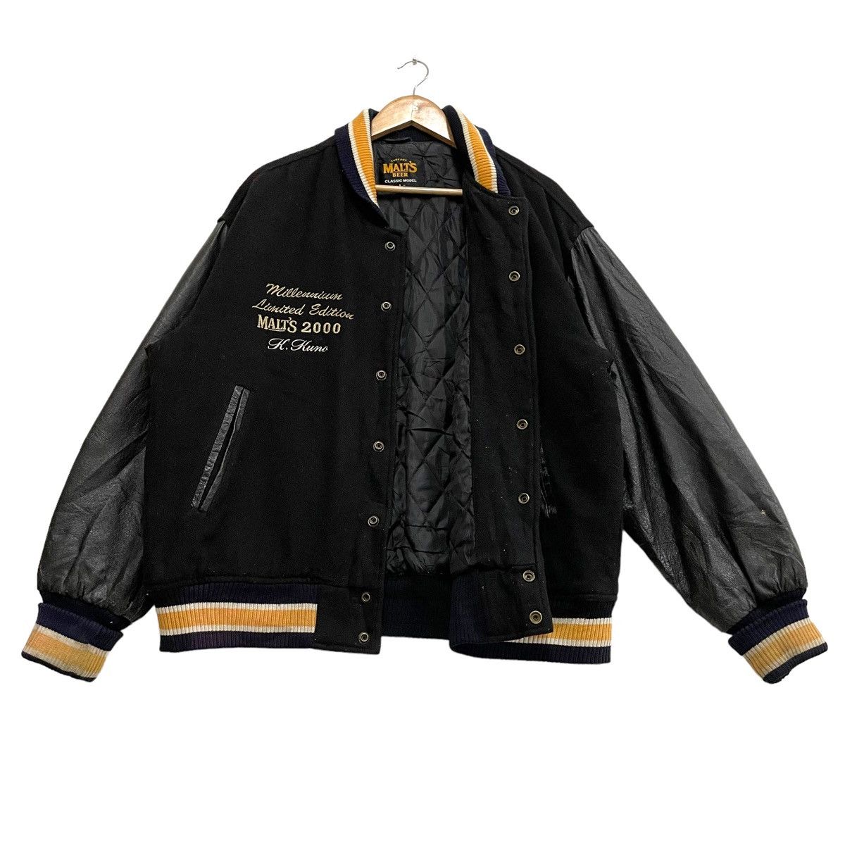 Japanese Brand 💥 80s MALT BEER COLLAGE EMBROIDERY VARSITY JACKET Size US M / EU 48-50 / 2 - 2 Thumbnail