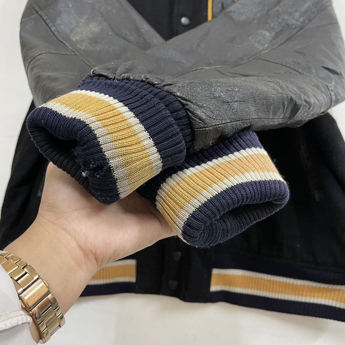Japanese Brand 💥 80s MALT BEER COLLAGE EMBROIDERY VARSITY JACKET Size US M / EU 48-50 / 2 - 8 Thumbnail