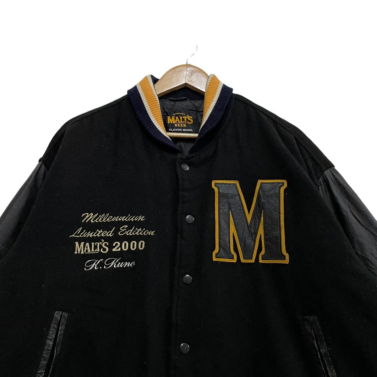 Japanese Brand 💥 80s MALT BEER COLLAGE EMBROIDERY VARSITY JACKET Size US M / EU 48-50 / 2 - 5 Thumbnail