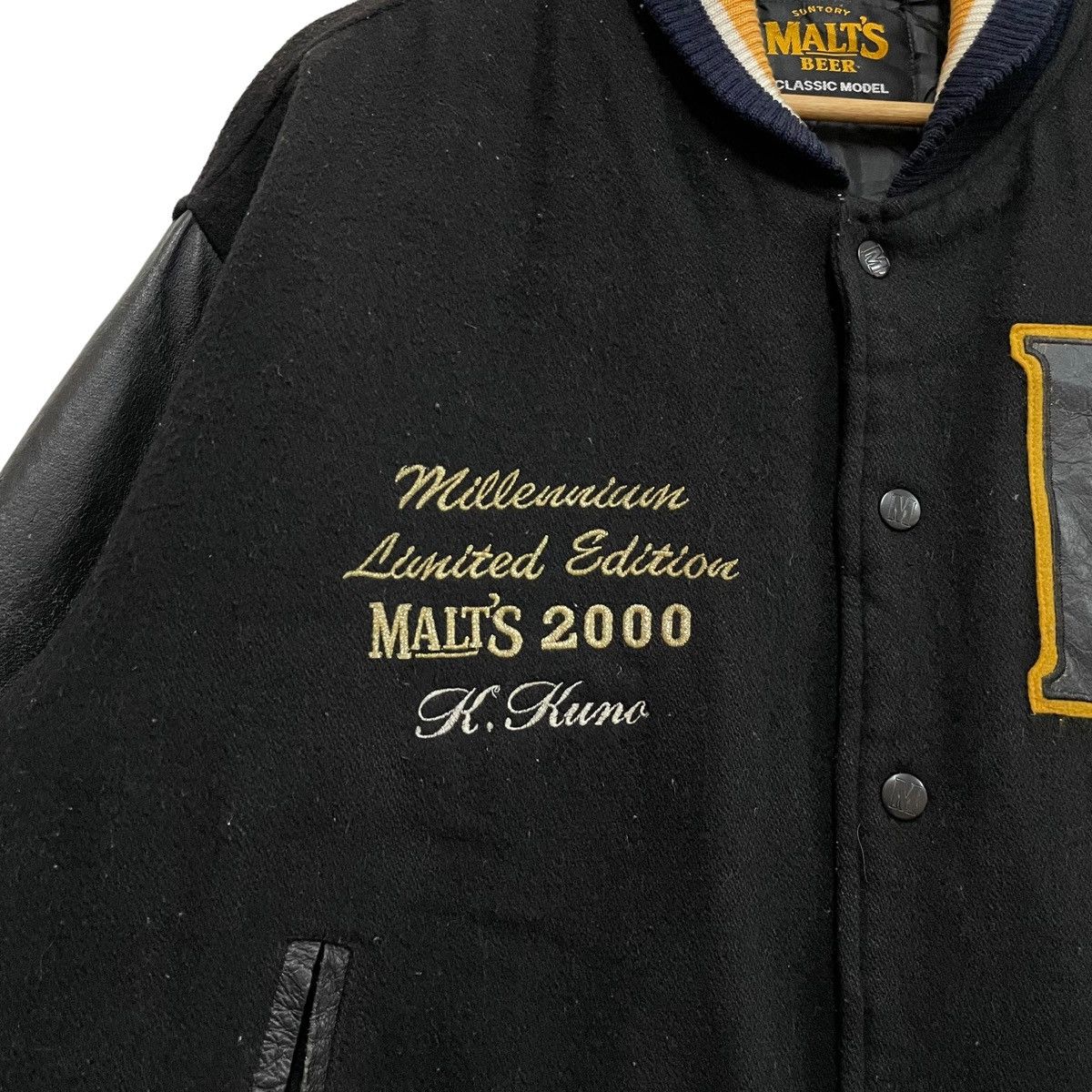 Japanese Brand 💥 80s MALT BEER COLLAGE EMBROIDERY VARSITY JACKET Size US M / EU 48-50 / 2 - 6 Thumbnail