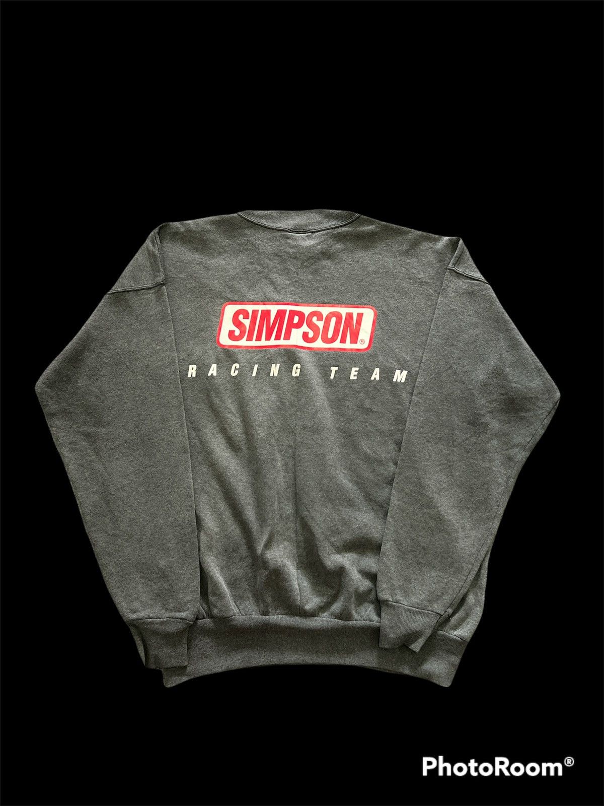 Vintage Vintage Grey Faded SIMPSOM Racing Team Sweetshirt Size US XL / EU 56 / 4 - 1 Thumbnail