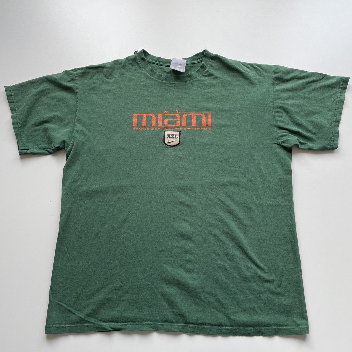 NCAA × Nike × Vintage Vintage 1990s Nike Miami Hurricanes NCAA Graphic T Shirt XL Size US XL / EU 56 / 4 - 1 Thumbnail