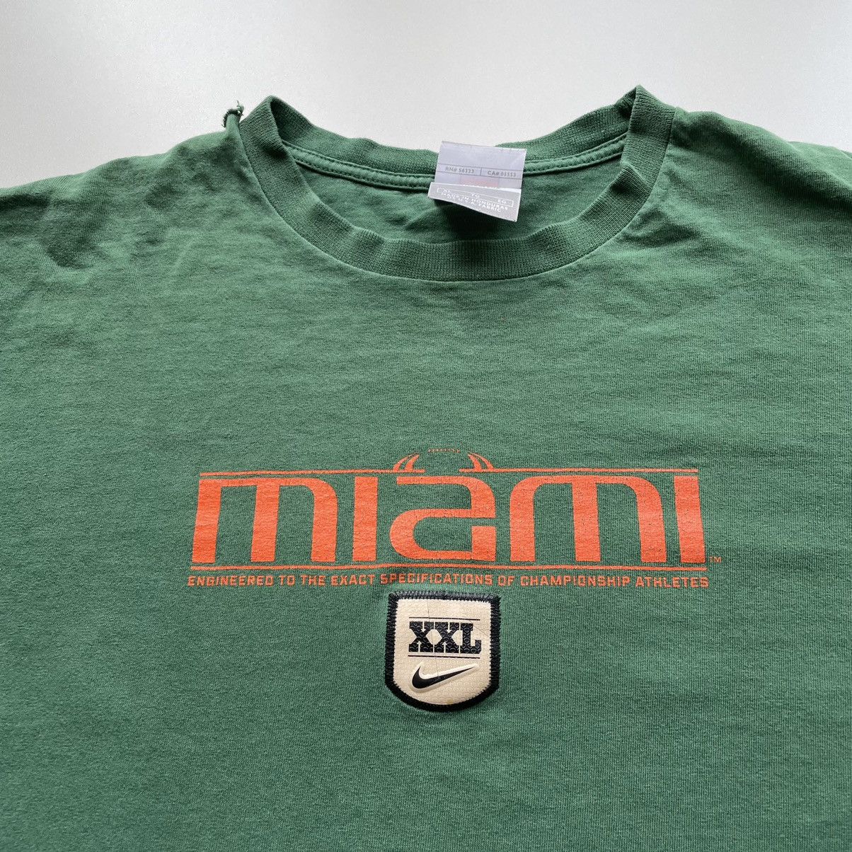 NCAA × Nike × Vintage Vintage 1990s Nike Miami Hurricanes NCAA Graphic T Shirt XL Size US XL / EU 56 / 4 - 2 Thumbnail