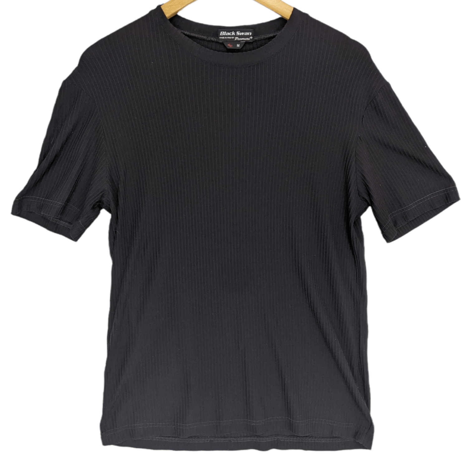 Japanese Brand BLACK SWAN By Picorari Black Plain T-Shirt Size US M / EU 48-50 / 2 - 2 Thumbnail