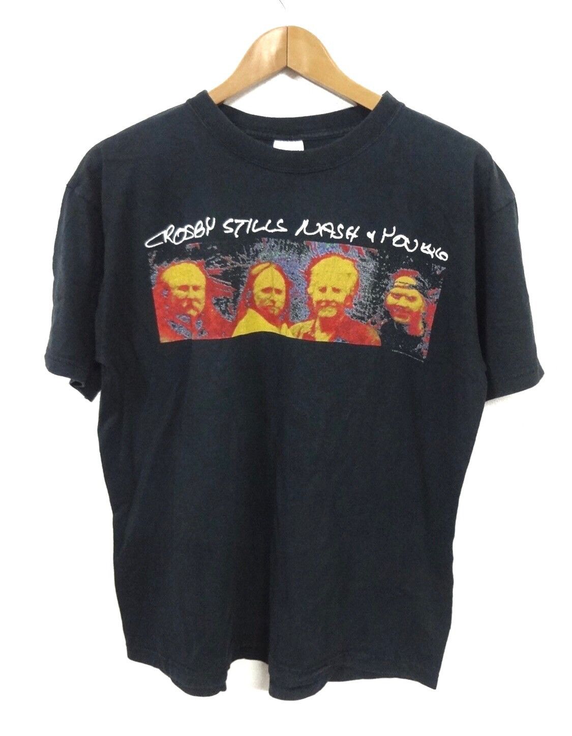 image of Band Tees x Tour Tee VTG Crosby Stills Nash & Young Tour Large Concert T-Shirt in Black, Men's