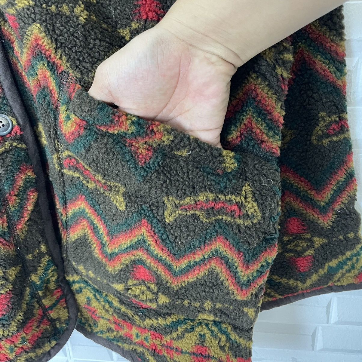 Japanese Brand Native Navajo Fleece Button Up Jacket Size M / US 6-8 / IT 42-44 - 9 Thumbnail