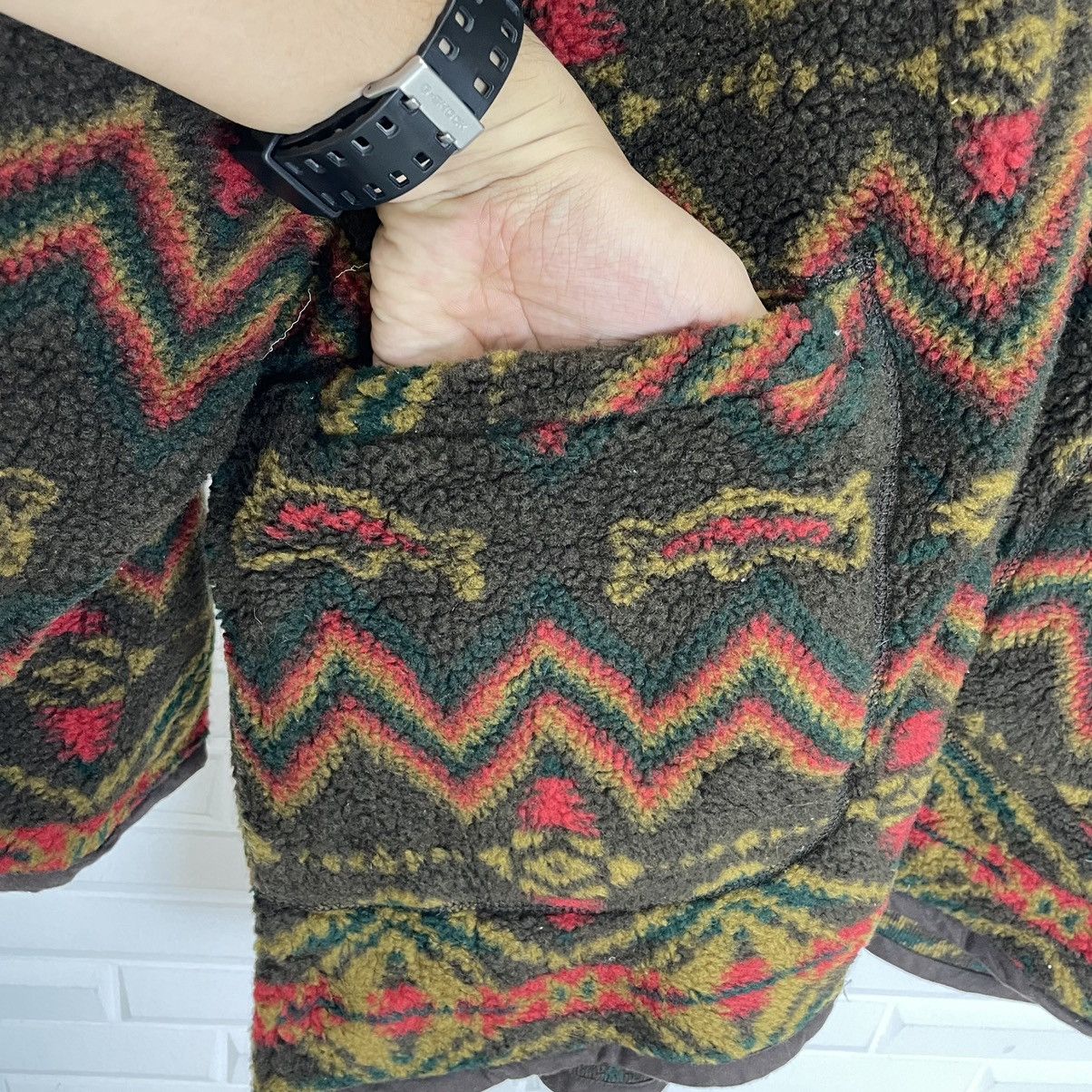 Japanese Brand Native Navajo Fleece Button Up Jacket Size M / US 6-8 / IT 42-44 - 8 Thumbnail