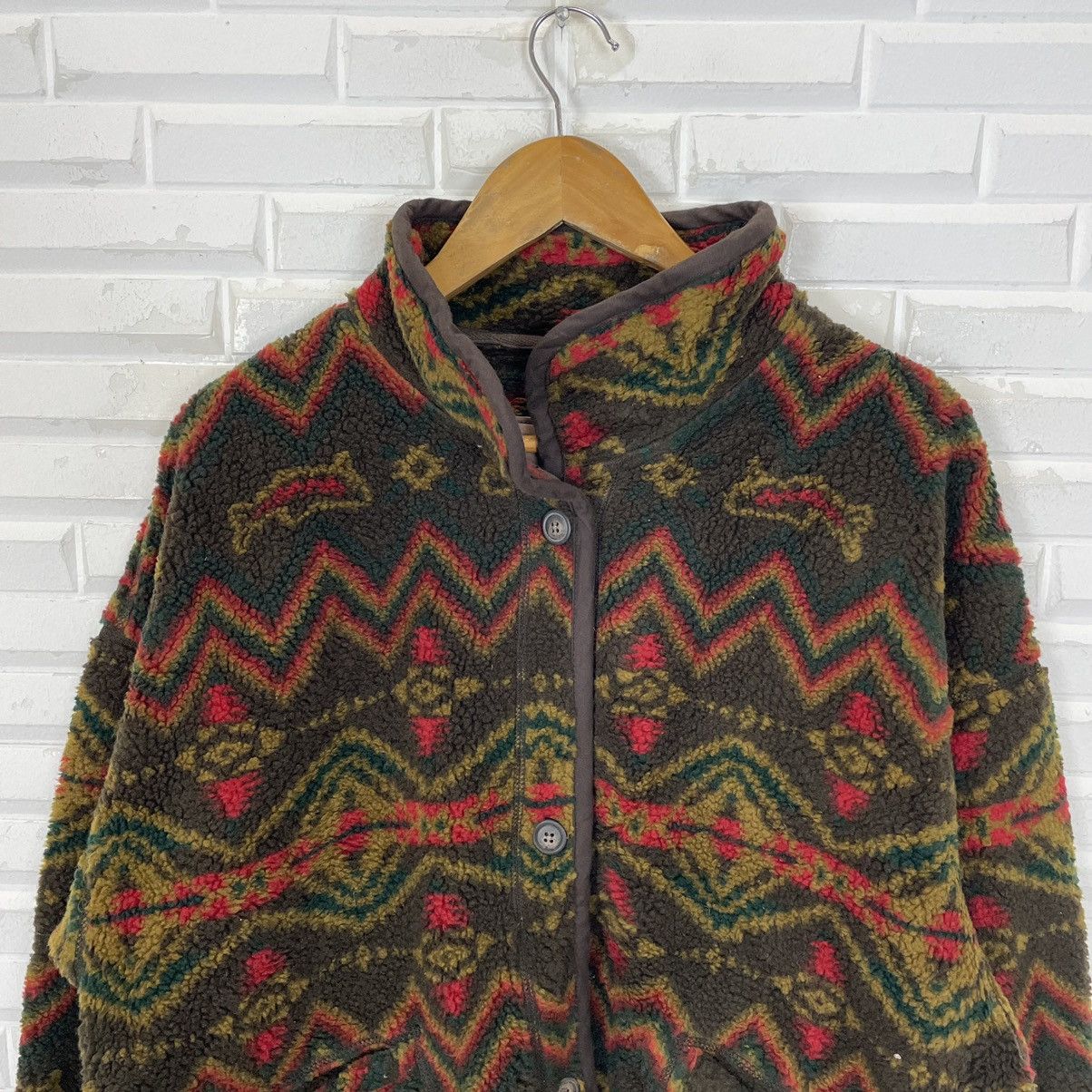 Japanese Brand Native Navajo Fleece Button Up Jacket Size M / US 6-8 / IT 42-44 - 3 Thumbnail