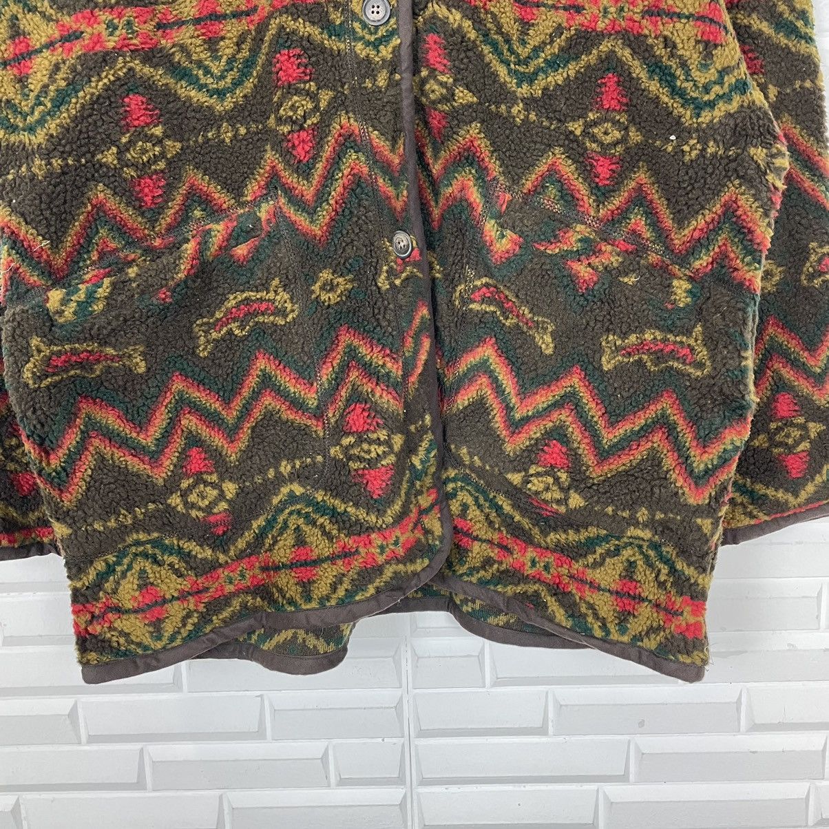 Japanese Brand Native Navajo Fleece Button Up Jacket Size M / US 6-8 / IT 42-44 - 5 Thumbnail