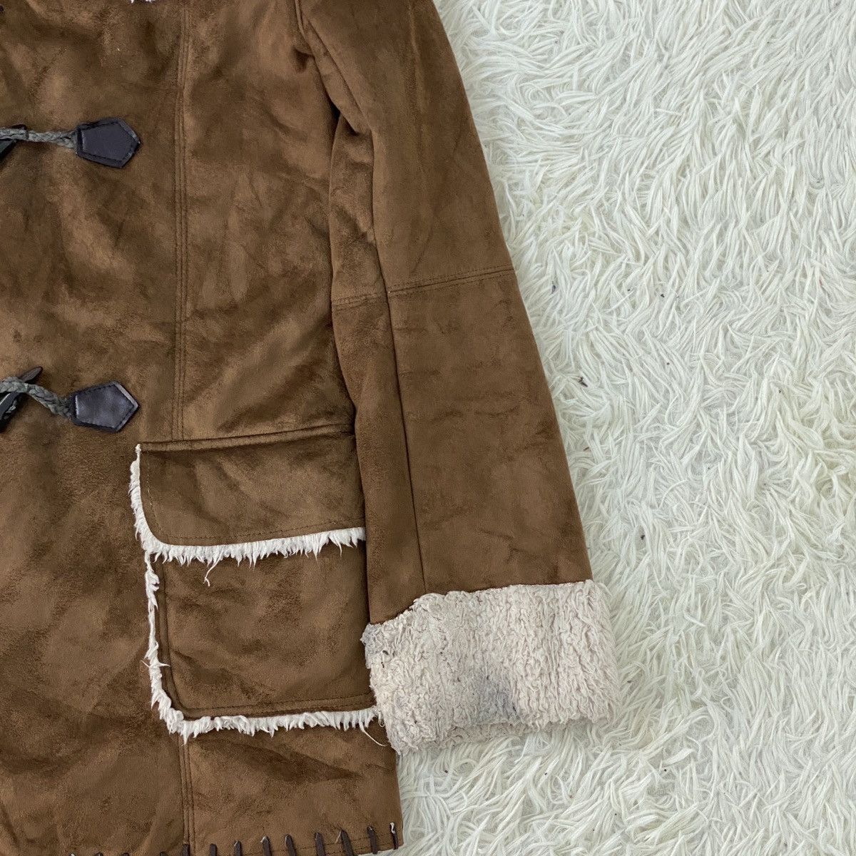 Designer Japanese Duffle Suede Corduroi Sherpa Jacket Size US M / EU 48-50 / 2 - 5 Thumbnail