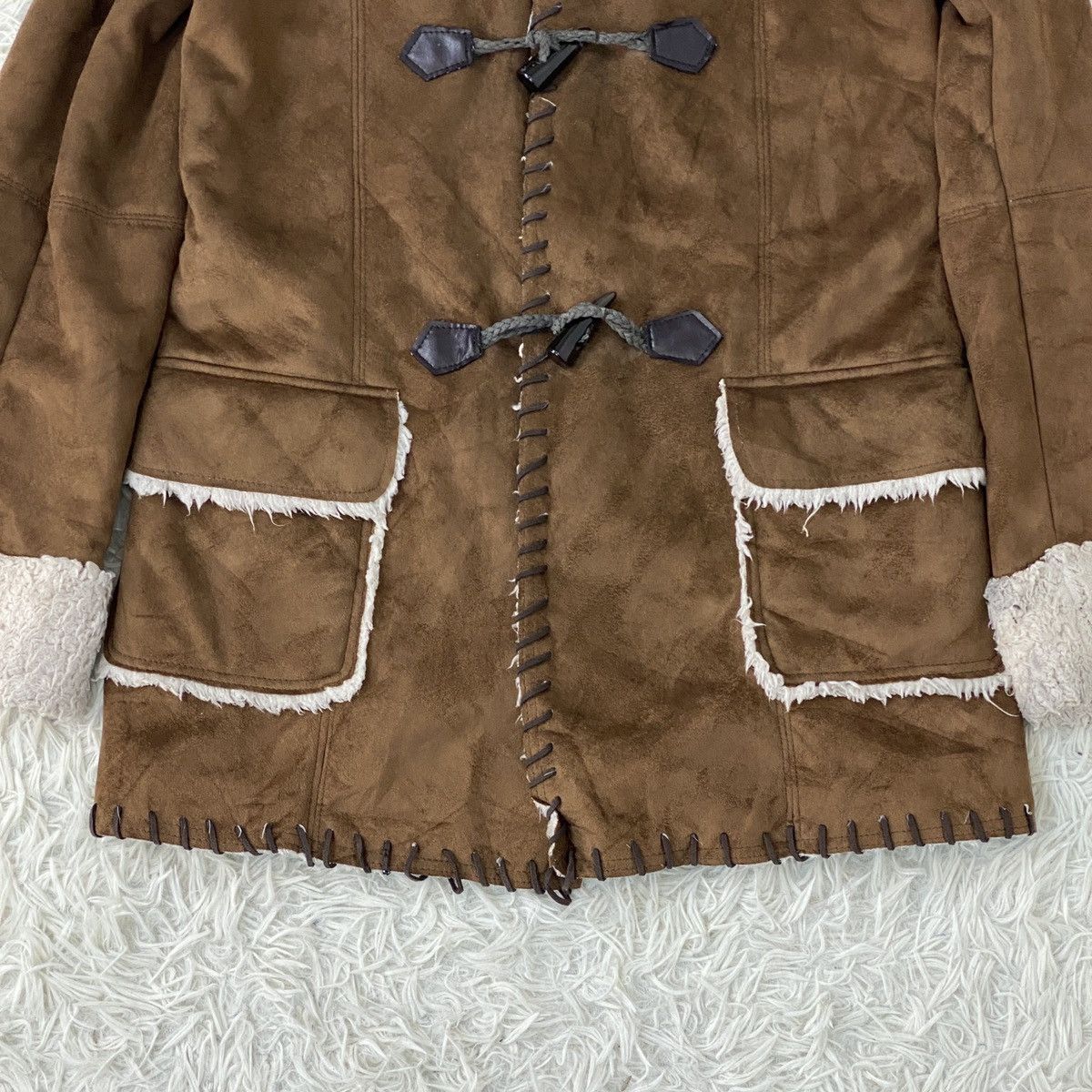 Designer Japanese Duffle Suede Corduroi Sherpa Jacket Size US M / EU 48-50 / 2 - 6 Thumbnail