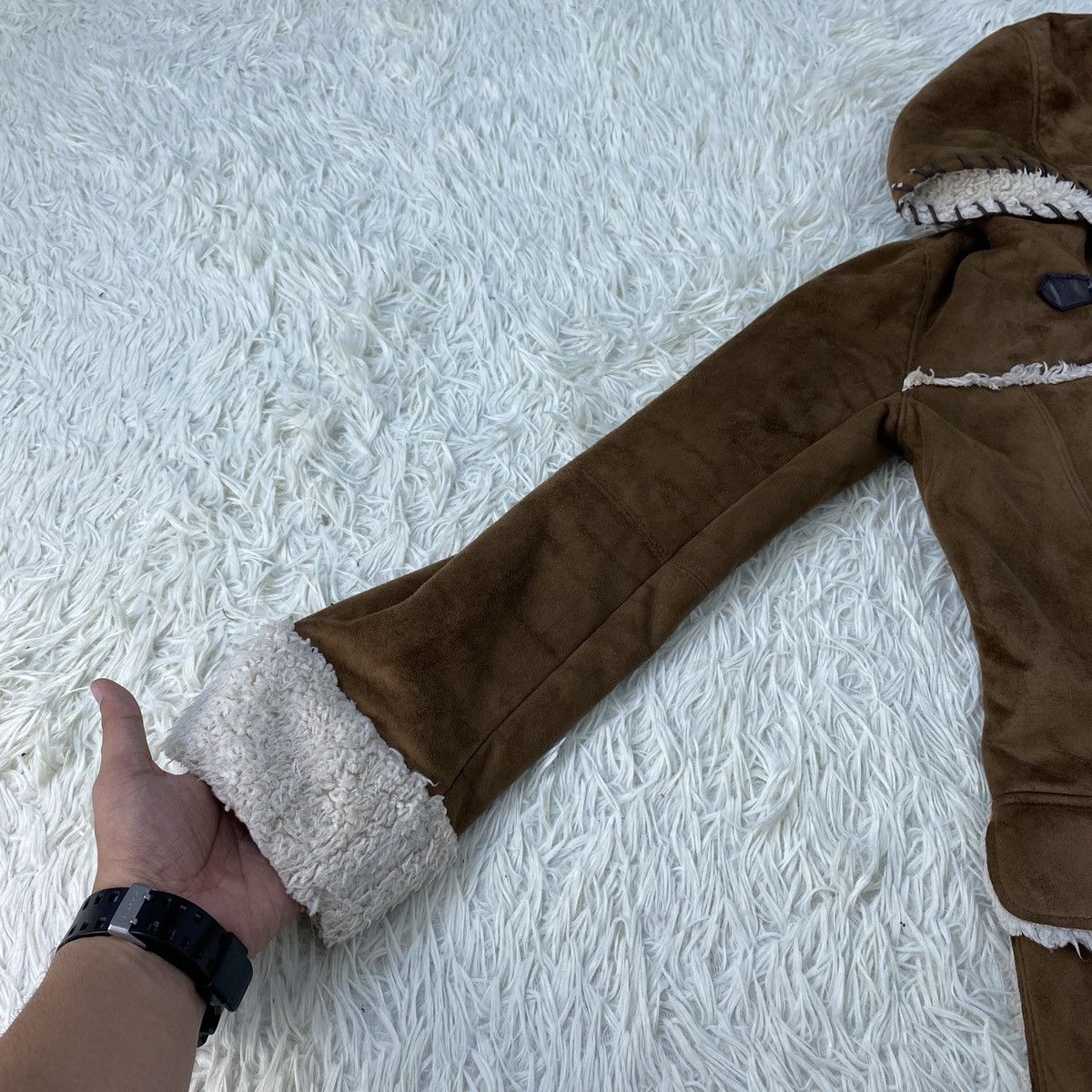 Designer Japanese Duffle Suede Corduroi Sherpa Jacket Size US M / EU 48-50 / 2 - 8 Thumbnail