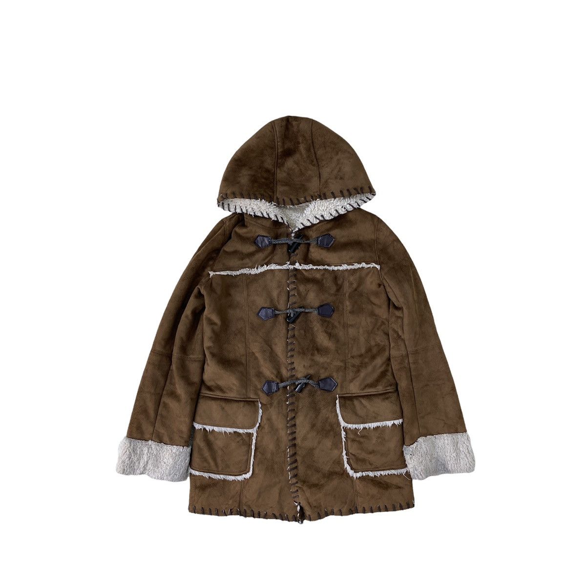 image of Designer Japanese Duffle Suede Corduroi Sherpa Jacket, Men's (Size Medium)