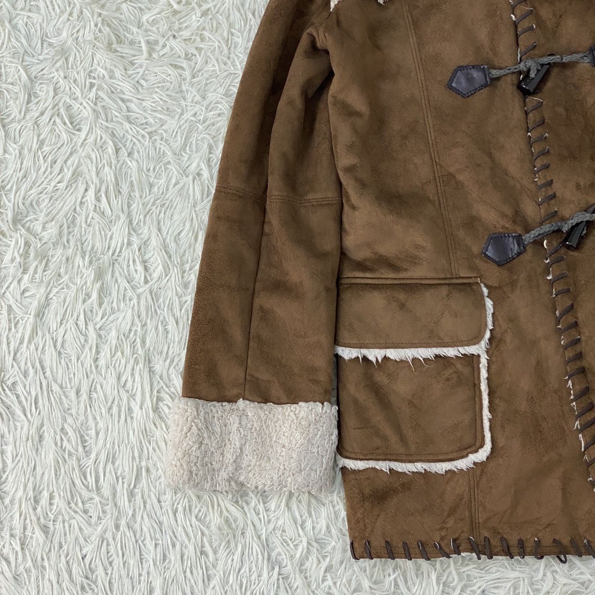 Designer Japanese Duffle Suede Corduroi Sherpa Jacket Size US M / EU 48-50 / 2 - 3 Thumbnail