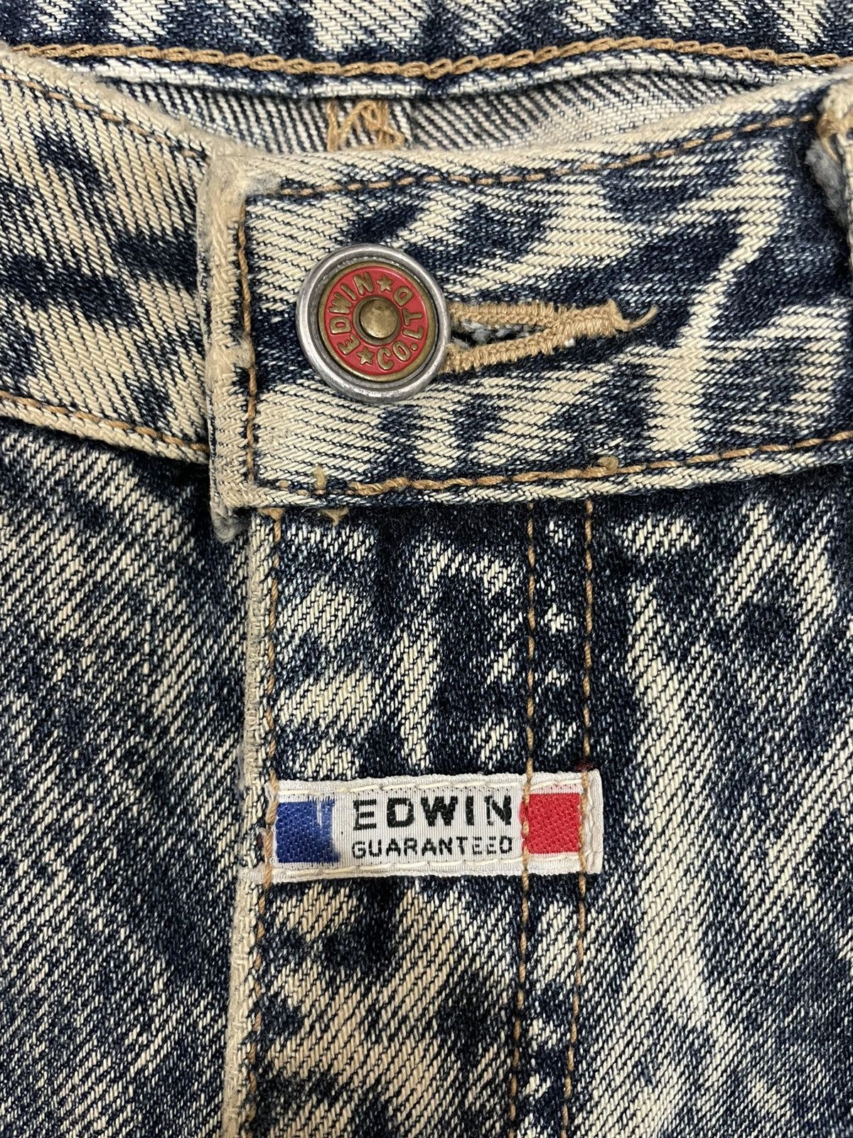 Edwin × Japanese Brand 90s Vintage Edwin Lot 1485 Acid Dirty Washed Jeans Size US 31 - 7 Thumbnail