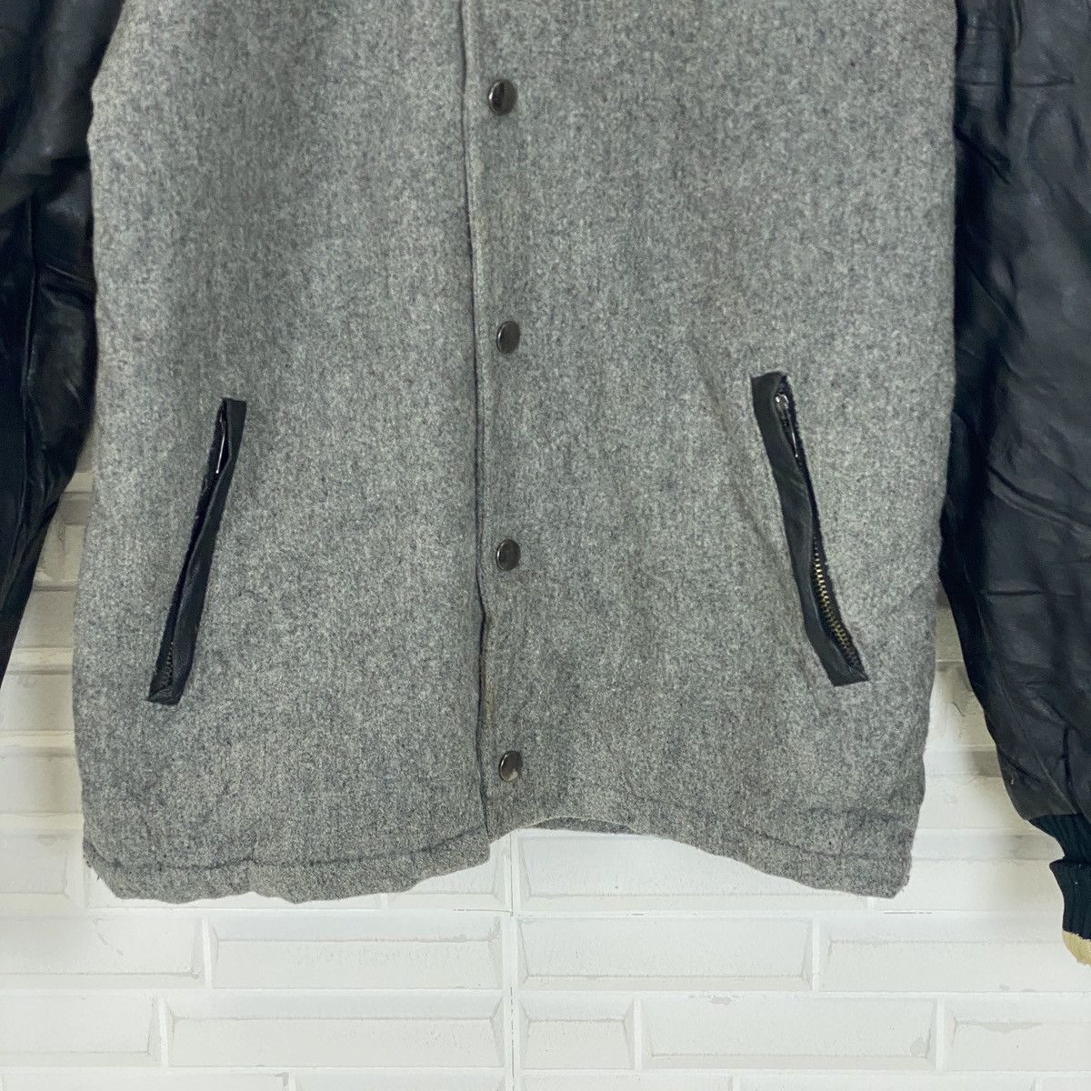 Genuine Leather 🔥LAST PRICE🔥 Japanese Turtleneck Wool Leather Varsity Size US S / EU 44-46 / 1 - 7 Thumbnail