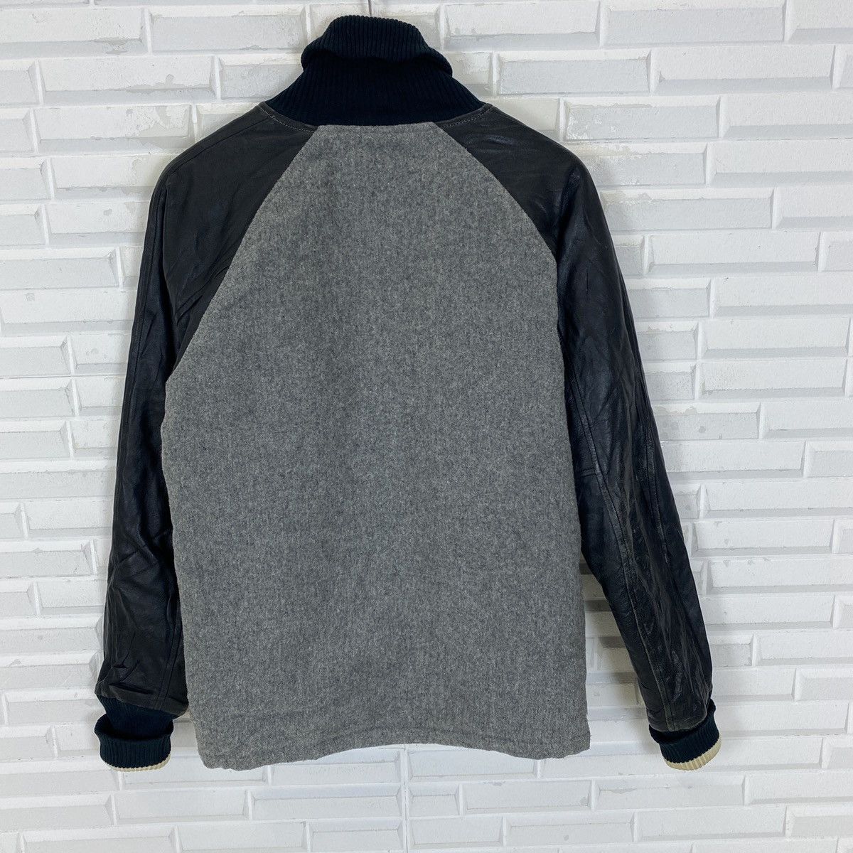 Genuine Leather 🔥LAST PRICE🔥 Japanese Turtleneck Wool Leather Varsity Size US S / EU 44-46 / 1 - 12 Thumbnail