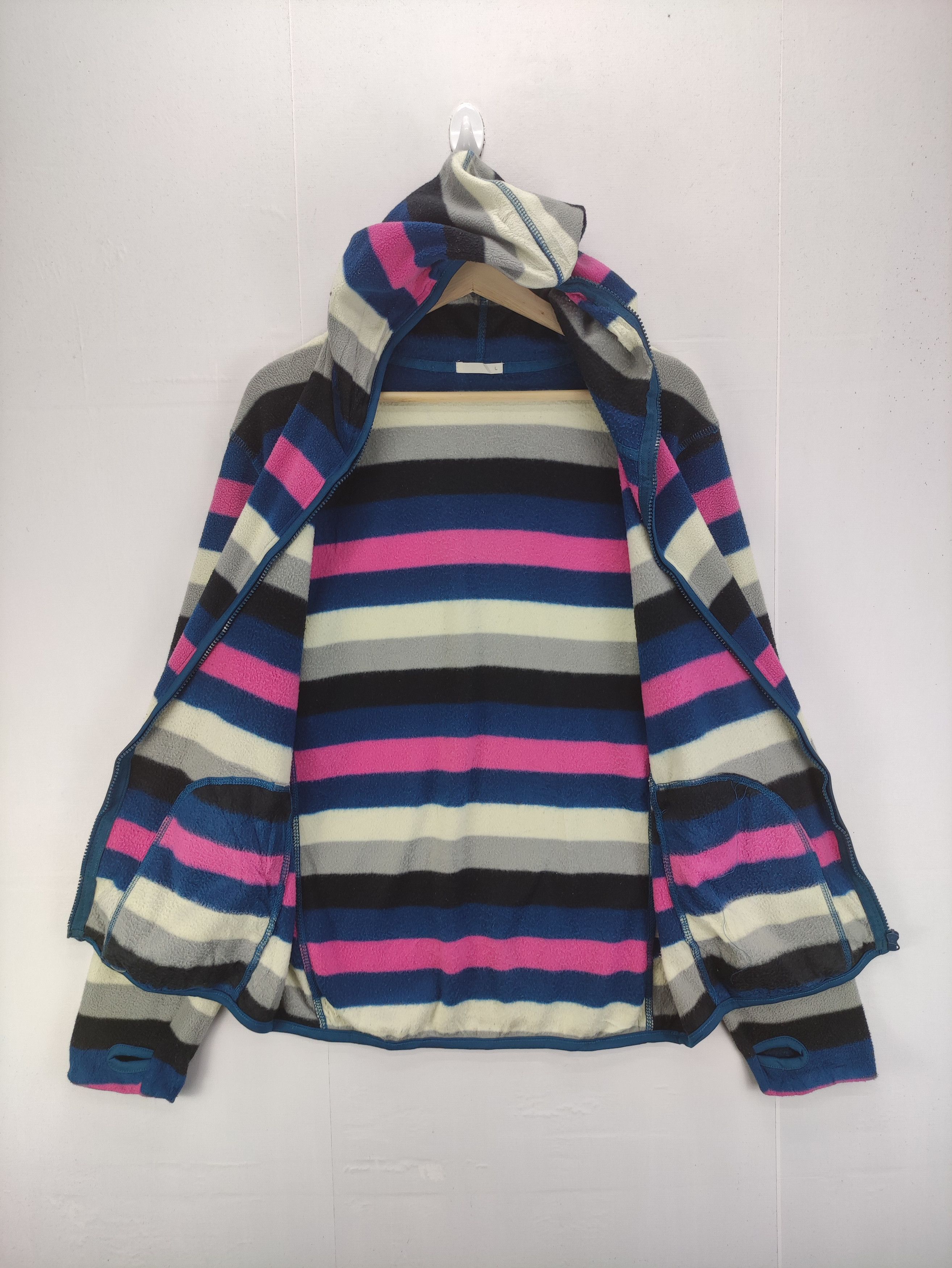 Japanese Brand Vintage Sweater Fleece Striped Hoodie Size US M / EU 48-50 / 2 - 6 Thumbnail