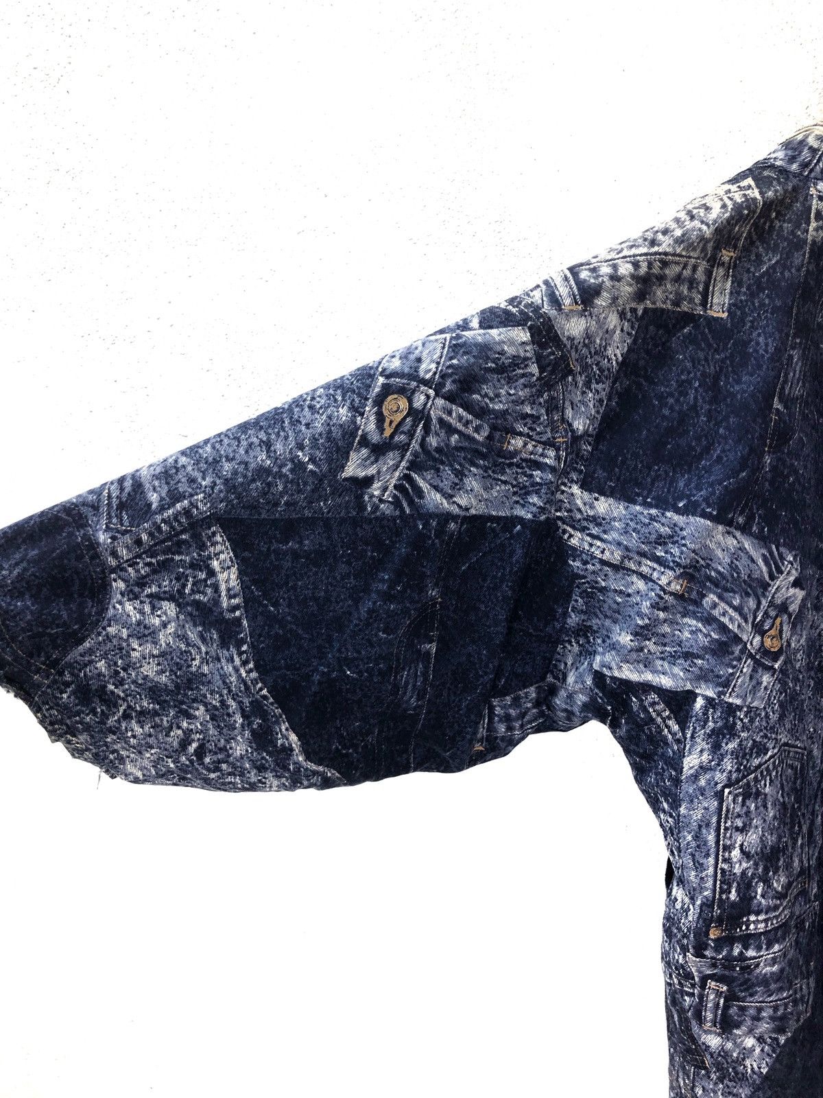 Indigo × Japanese Brand Kimono Denim Print Japan Traditional Wear Custom Build cw21 Size US L / EU 52-54 / 3 - 10 Thumbnail