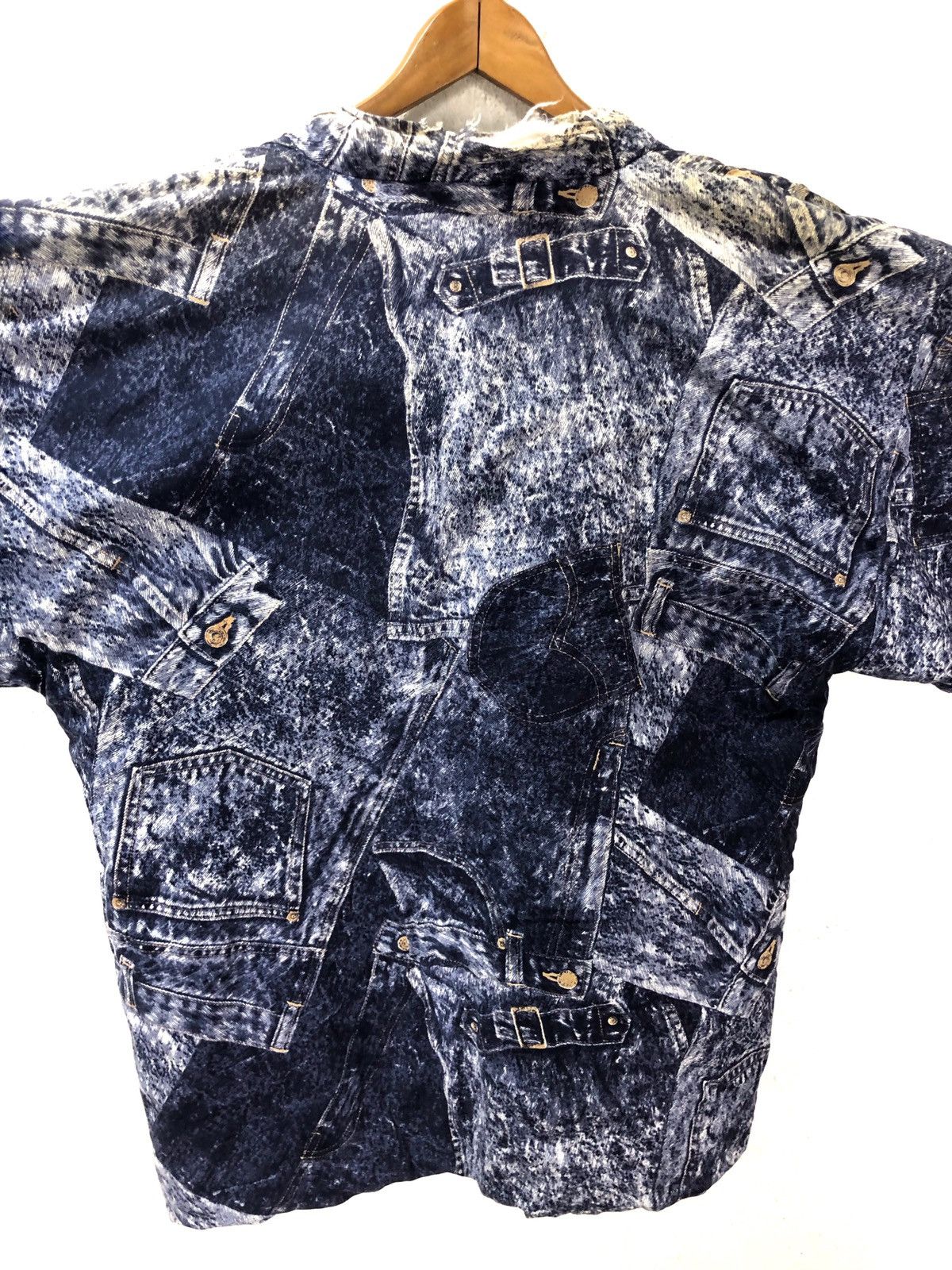 Indigo × Japanese Brand Kimono Denim Print Japan Traditional Wear Custom Build cw21 Size US L / EU 52-54 / 3 - 11 Thumbnail