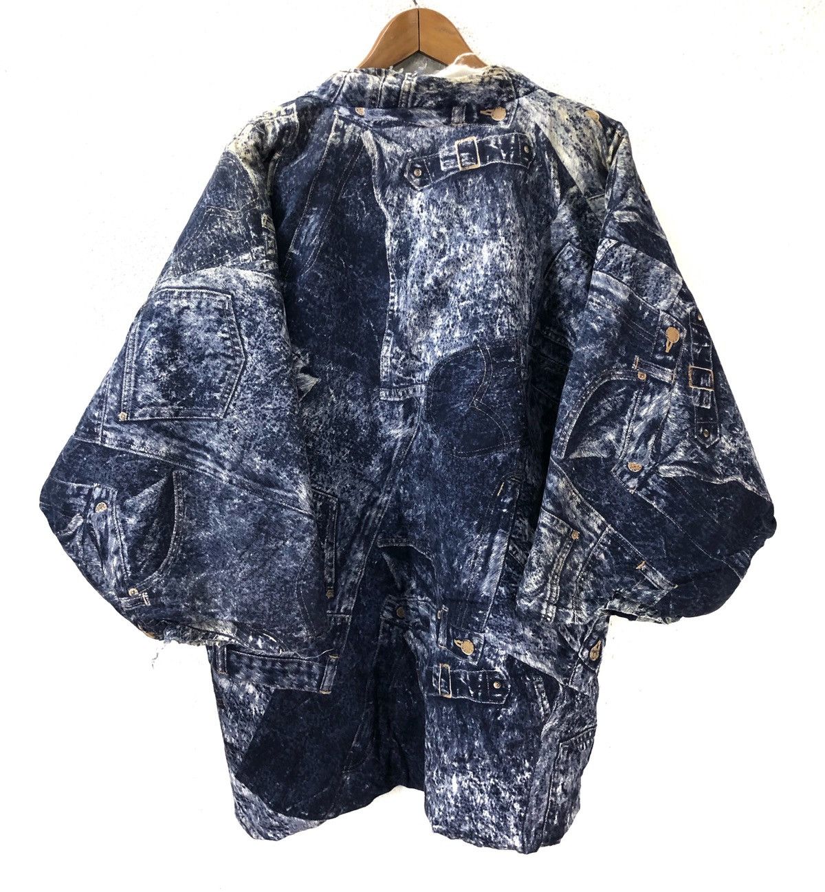 Indigo × Japanese Brand Kimono Denim Print Japan Traditional Wear Custom Build cw21 Size US L / EU 52-54 / 3 - 1 Thumbnail