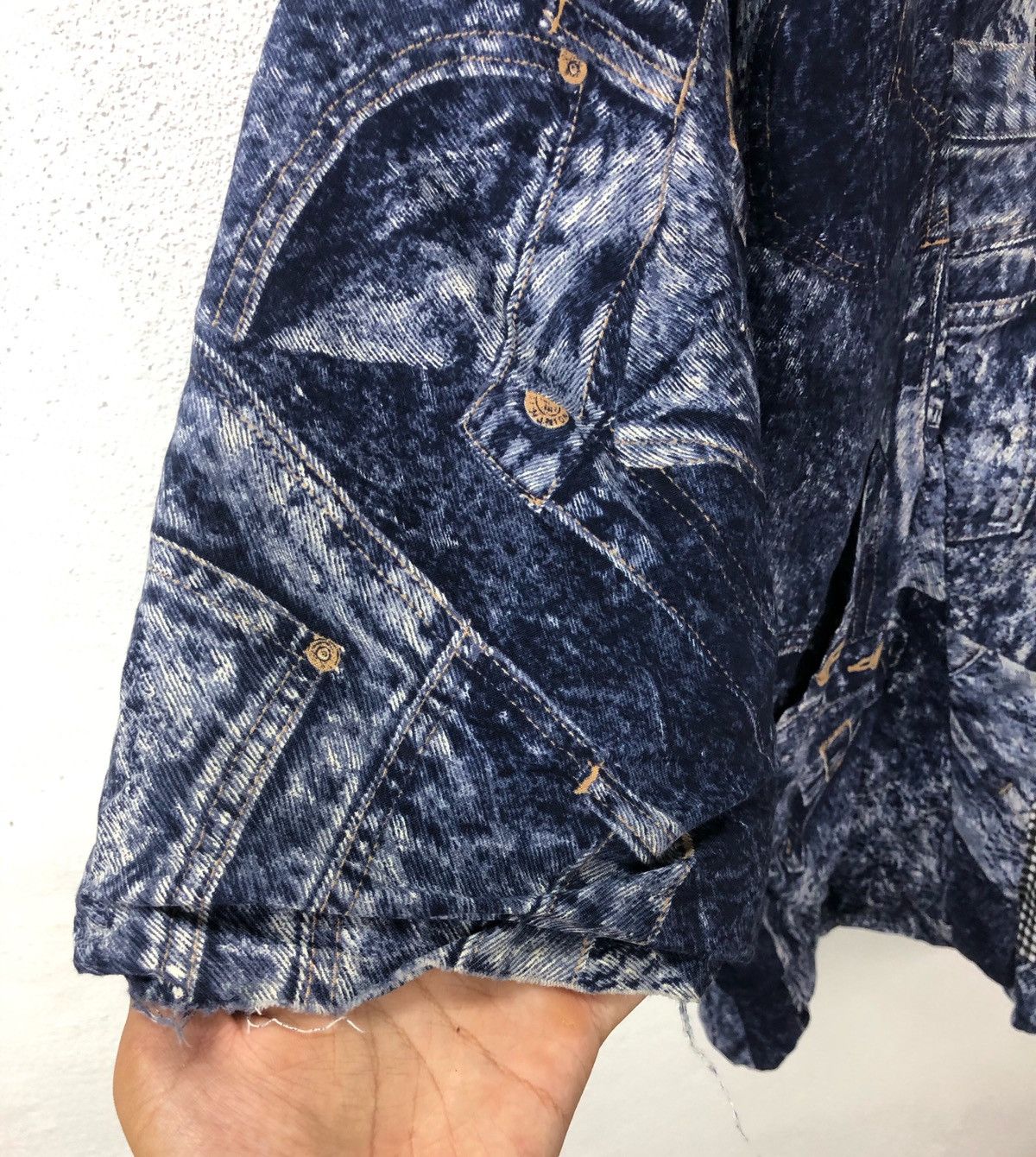 Indigo × Japanese Brand Kimono Denim Print Japan Traditional Wear Custom Build cw21 Size US L / EU 52-54 / 3 - 3 Thumbnail