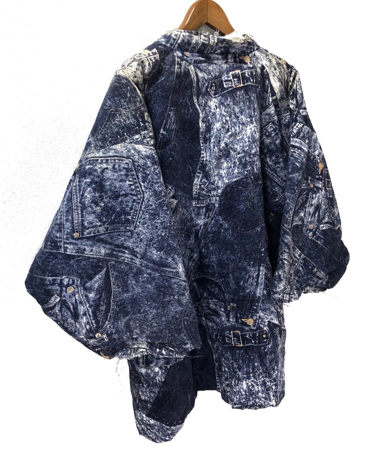 Indigo × Japanese Brand Kimono Denim Print Japan Traditional Wear Custom Build cw21 Size US L / EU 52-54 / 3 - 9 Thumbnail