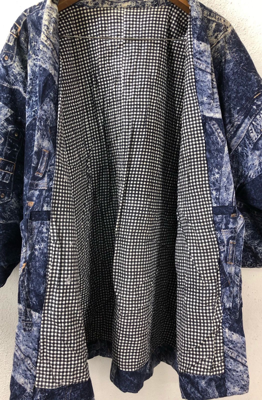 Indigo × Japanese Brand Kimono Denim Print Japan Traditional Wear Custom Build cw21 Size US L / EU 52-54 / 3 - 8 Thumbnail