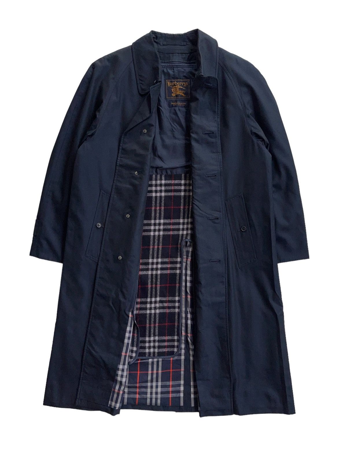 image of Burberry Prestige Collection Trench Coat in Navy Blue, Men's (Size XL)