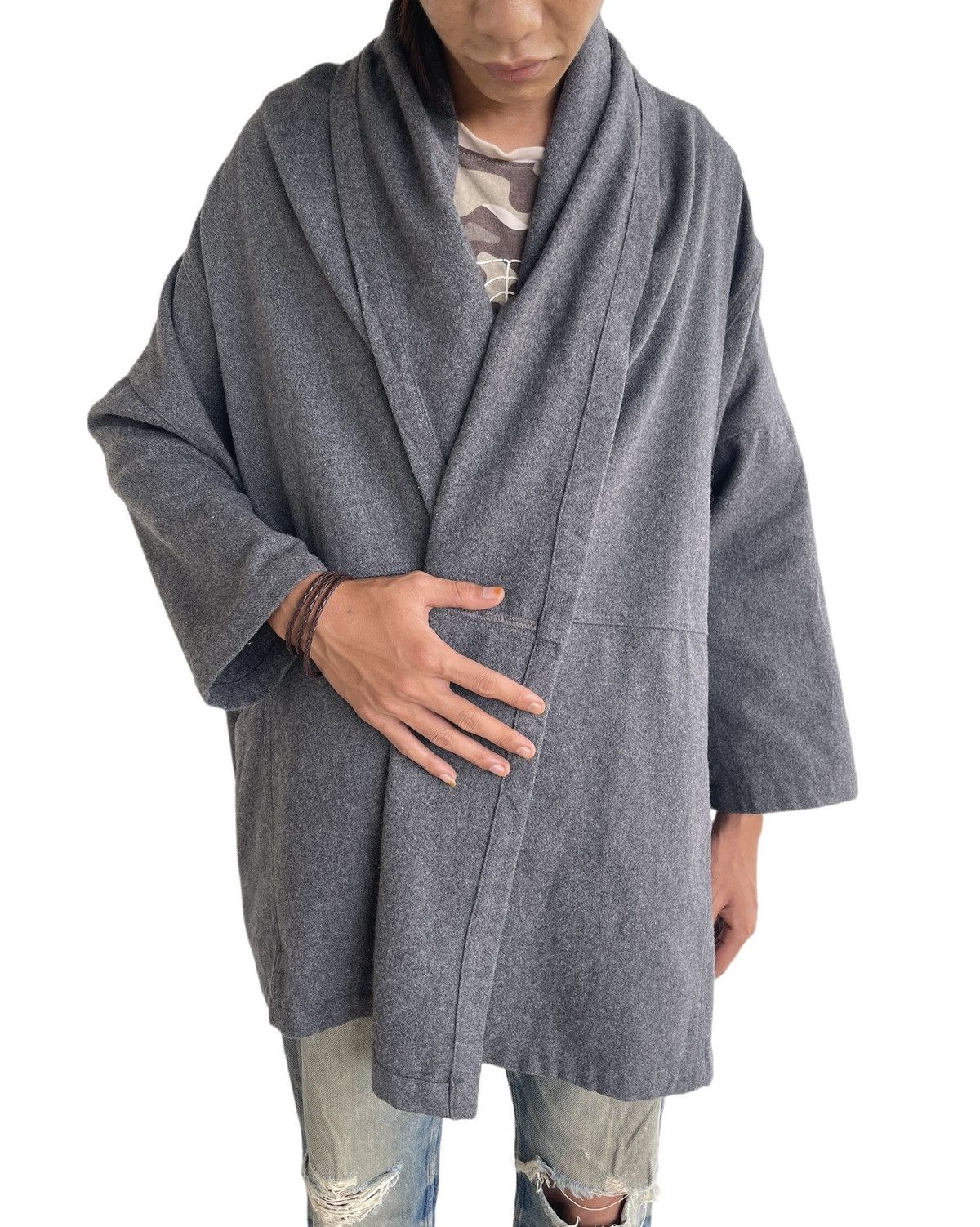 BASISBROEK Basisbroek Shawl Button Less Jacket Coat Size L / US 10 / IT 46 - 2 Thumbnail