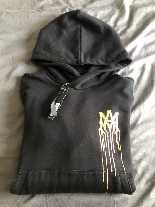 Amiri AMIRI Spray paint MA Hoodie Black/Orange Size L Grailed