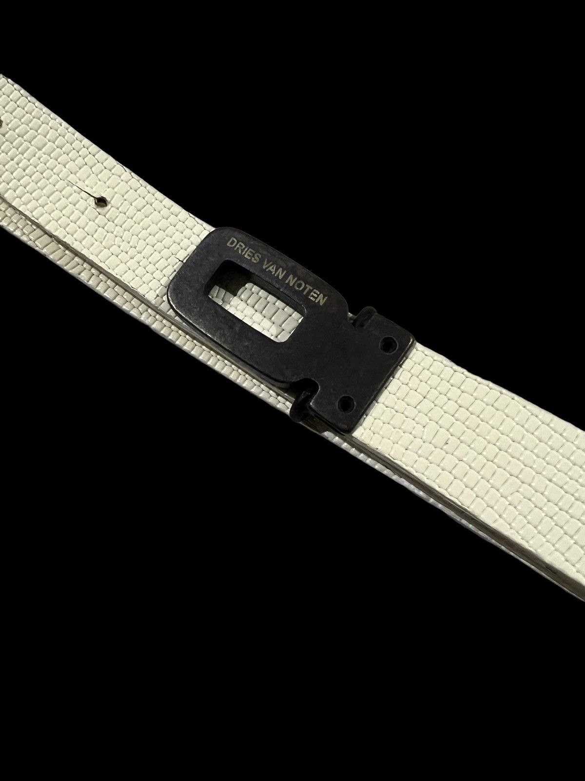 Dries Van Noten Dries van Noten 🇧🇪 Engrave Logo Buckle Exotic Leather Belt Size ONE SIZE - 2 Thumbnail