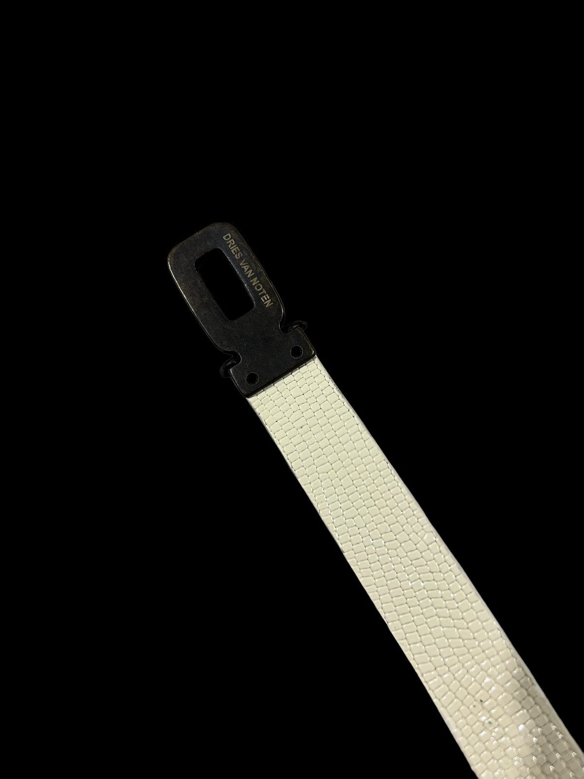 Dries Van Noten Dries van Noten 🇧🇪 Engrave Logo Buckle Exotic Leather Belt Size ONE SIZE - 7 Thumbnail