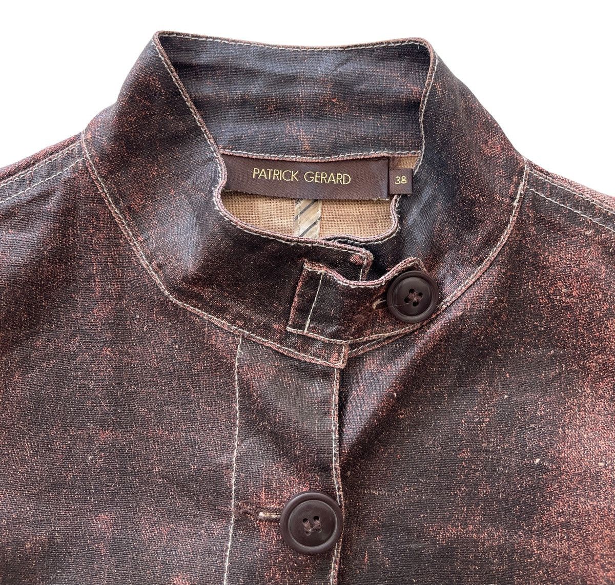 Vintage Vintage Patrick Gerrard Waxed Cropped Jacket Size XS / US 0-2 / IT 36-38 - 3 Thumbnail