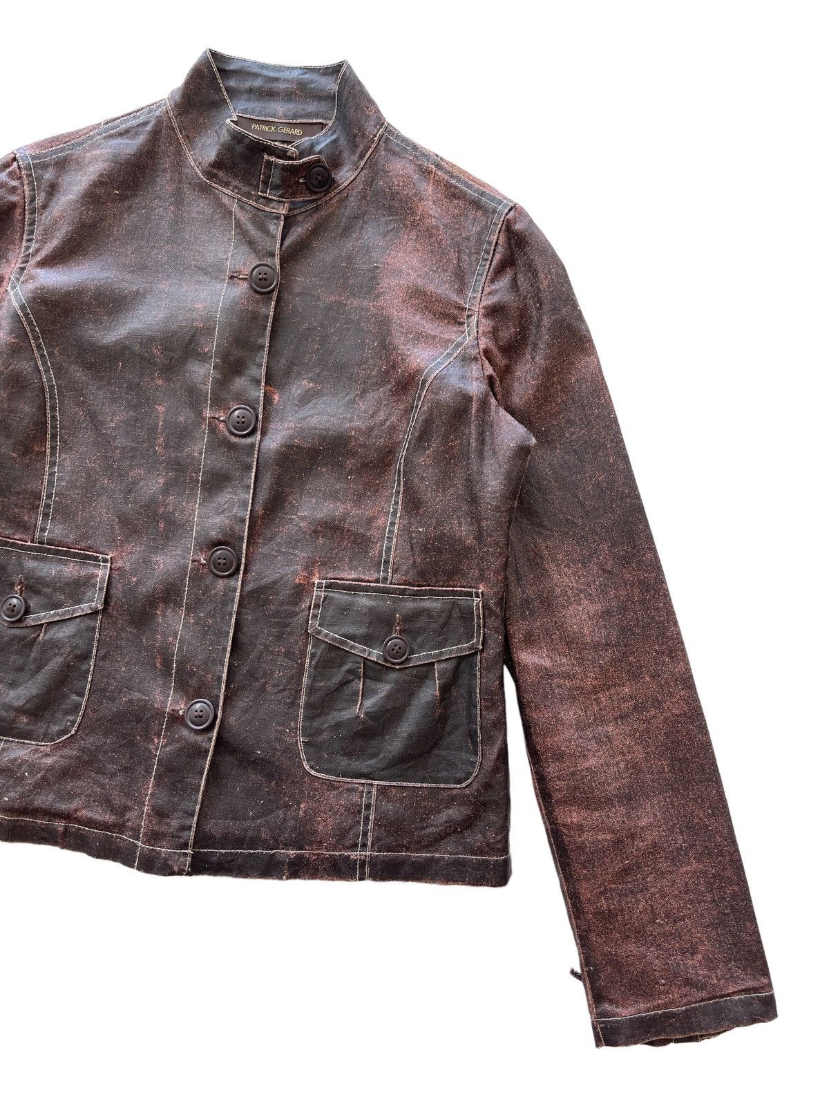 Vintage Vintage Patrick Gerrard Waxed Cropped Jacket Size XS / US 0-2 / IT 36-38 - 9 Thumbnail