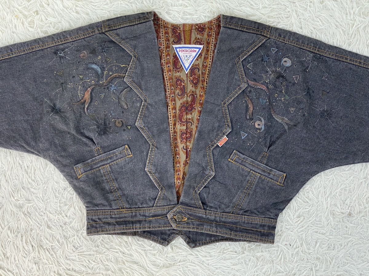Other Pentagram Bandana Inner Crop Denim Jacket Size M / US 6-8 / IT 42-44 - 4 Thumbnail