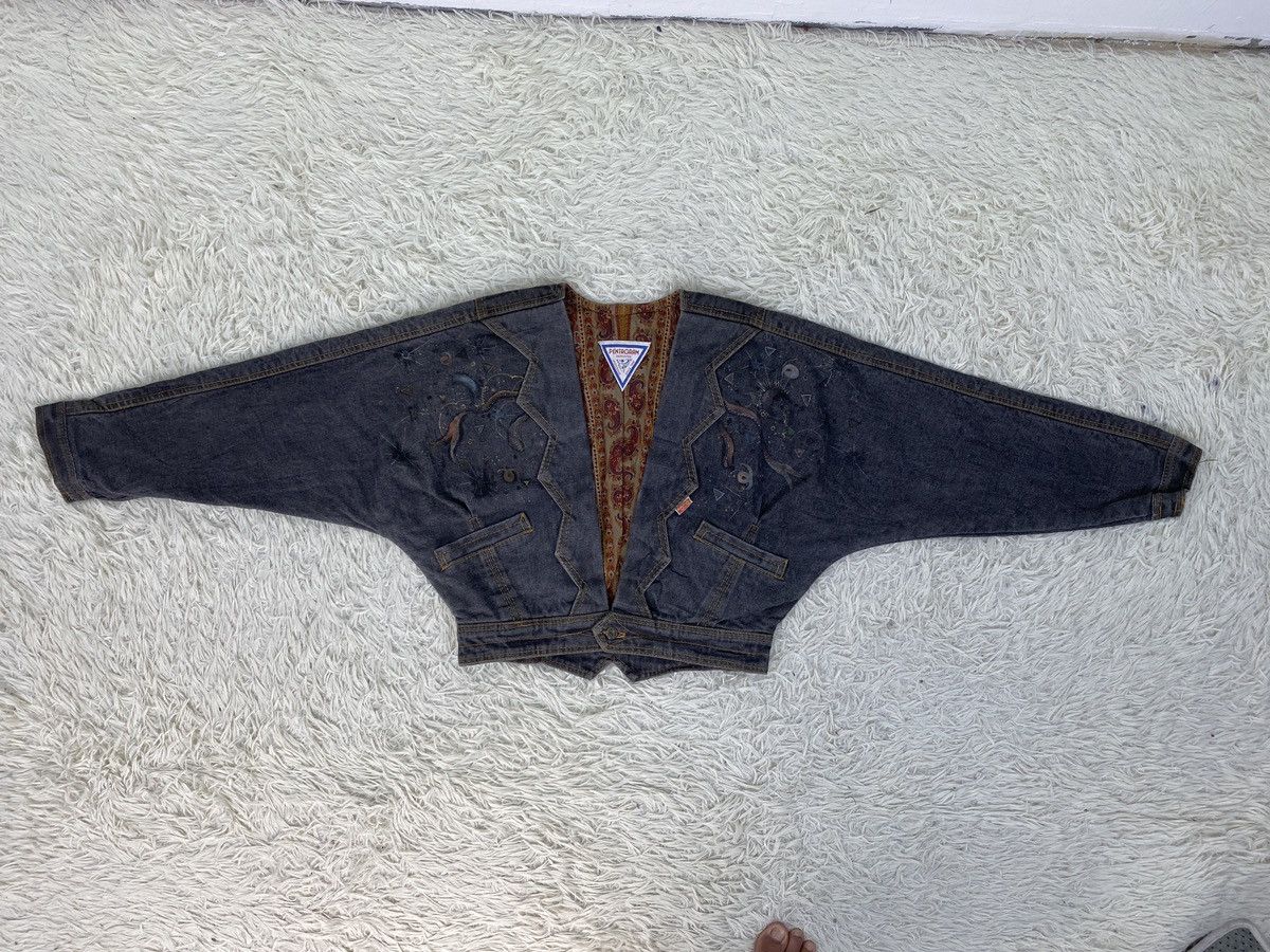 Other Pentagram Bandana Inner Crop Denim Jacket Size M / US 6-8 / IT 42-44 - 2 Thumbnail
