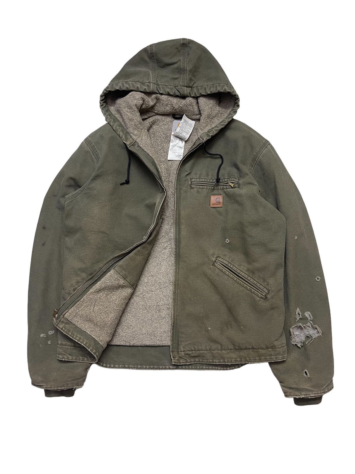 Carhartt Vintage J141 ARG Carhartt Sherpa Distressed Jacket Size US L / EU 52-54 / 3 - 2 Thumbnail