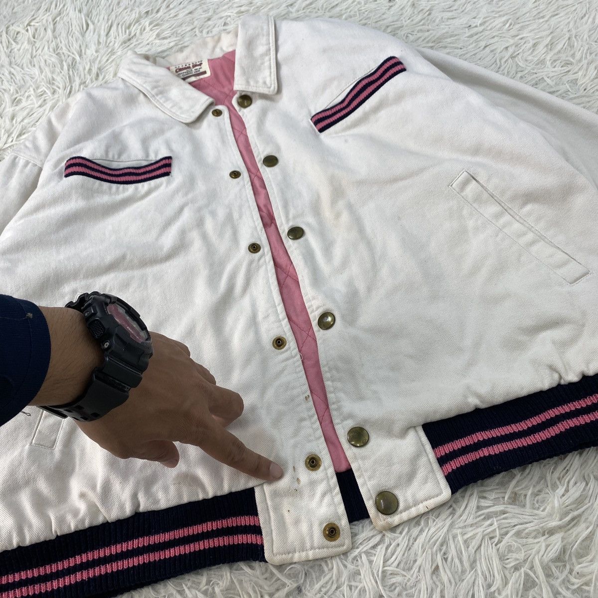 Japanese Brand 🔥LAST PRICE🔥 Staff Japanese Embossed Large Jacket Size US L / EU 52-54 / 3 - 9 Thumbnail