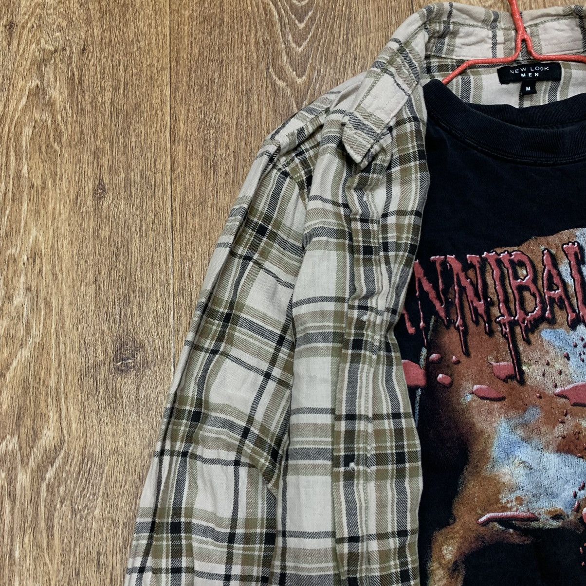 Vintage Vintage 90s Checkered Shirt Skull Graphic Grunge Wide Leg M Size US M / EU 48-50 / 2 - 4 Thumbnail