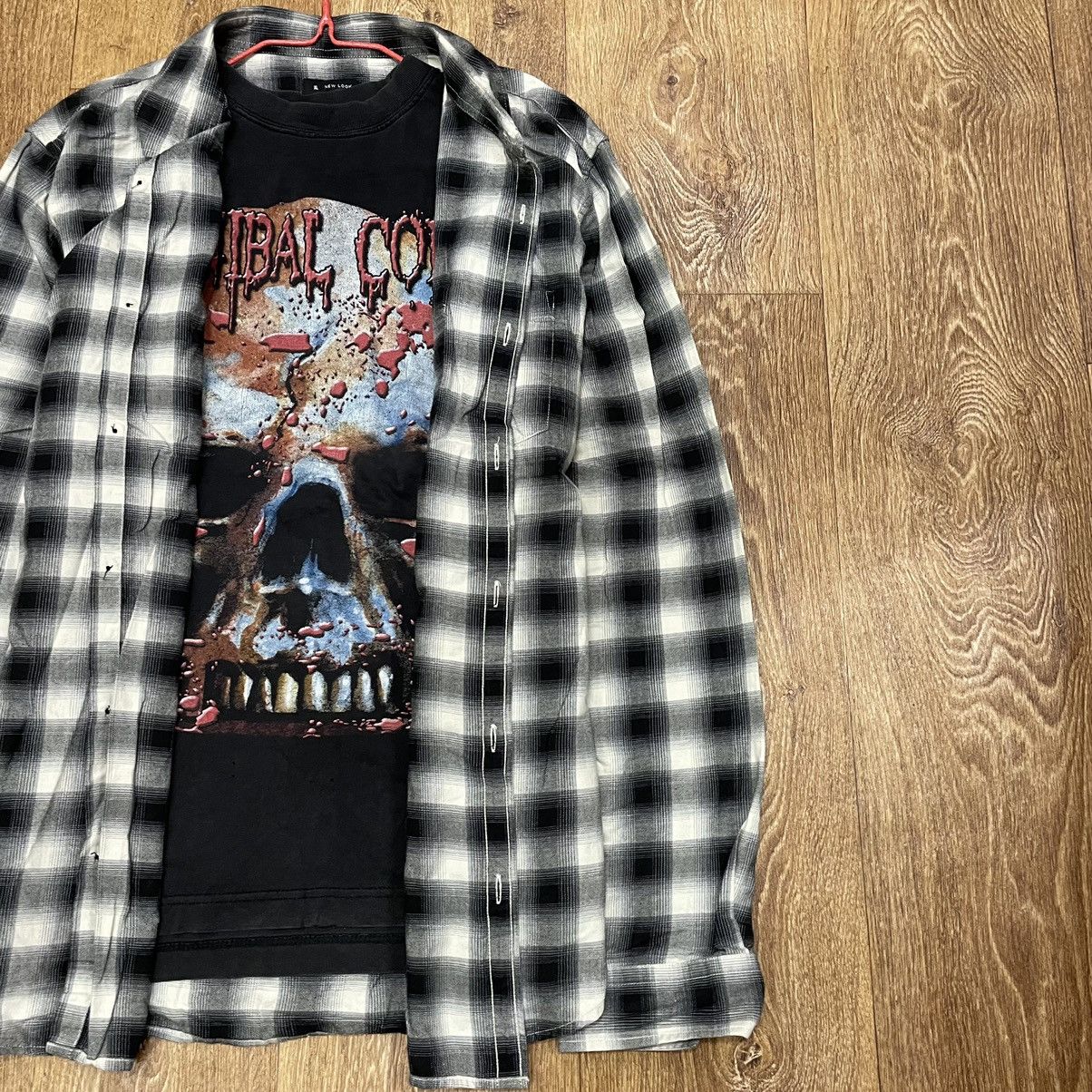 Vintage Vintage 90s Black Plaid Shirt Oversized Grunge Skate Logo XL Size US XL / EU 56 / 4 - 3 Thumbnail
