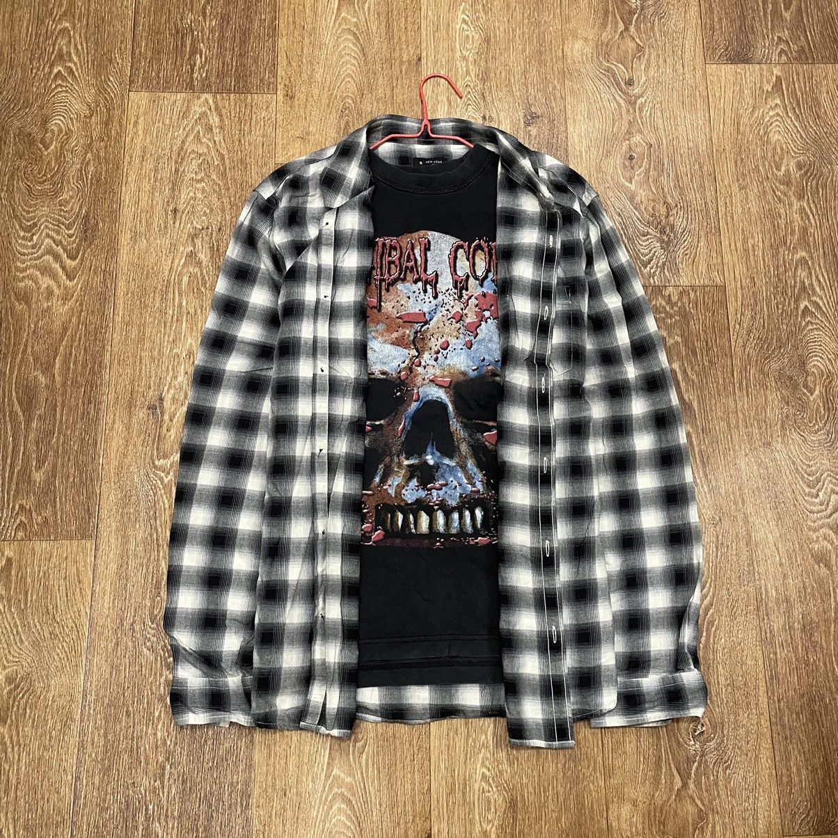 Vintage Vintage 90s Black Plaid Shirt Oversized Grunge Skate Logo XL Size US XL / EU 56 / 4 - 2 Thumbnail