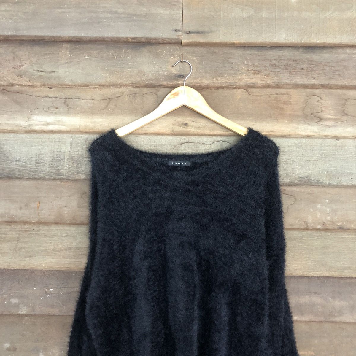 Homespun Knitwear DLL Igni Black Mohair fur Shag Shaggy Knitwear #c1105 Size M / US 6-8 / IT 42-44 - 2 Thumbnail