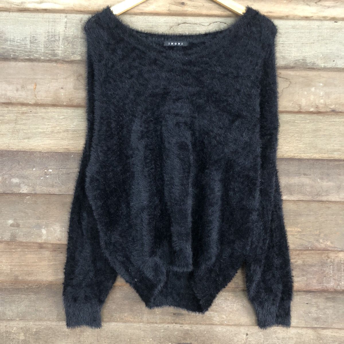 Homespun Knitwear DLL Igni Black Mohair fur Shag Shaggy Knitwear #c1105 Size M / US 6-8 / IT 42-44 - 8 Thumbnail