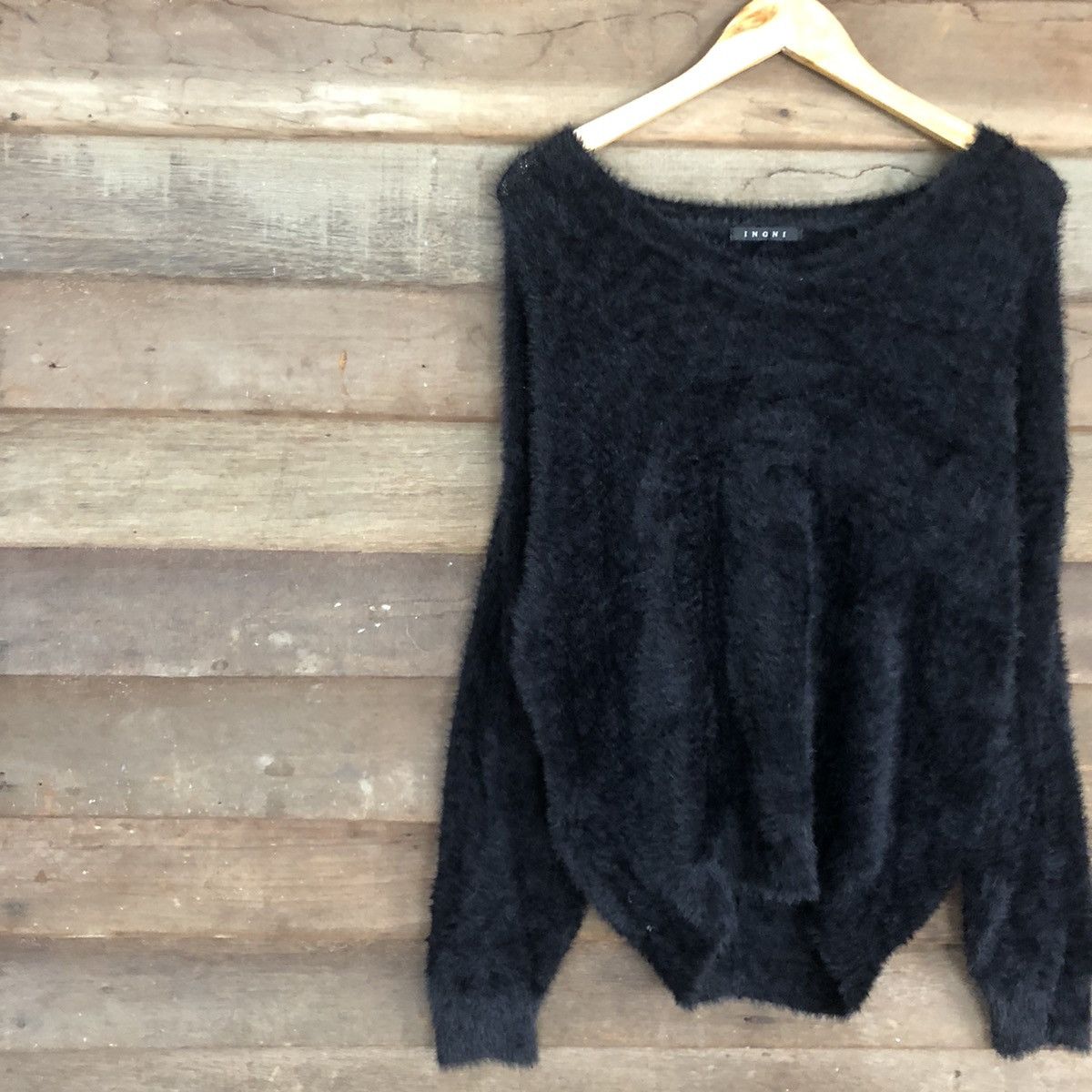 Homespun Knitwear DLL Igni Black Mohair fur Shag Shaggy Knitwear #c1105 Size M / US 6-8 / IT 42-44 - 7 Thumbnail